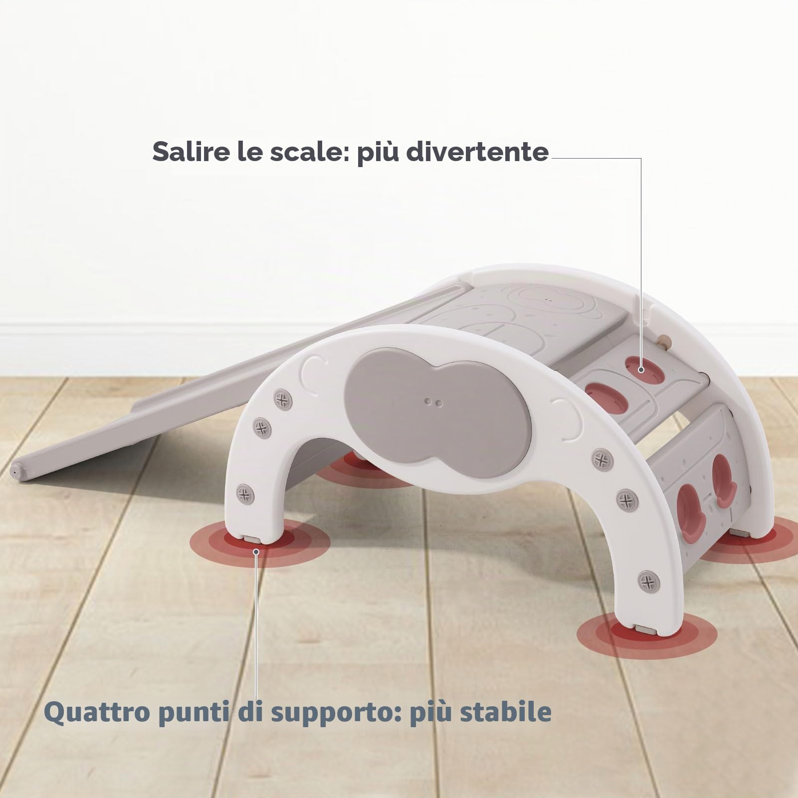 Struttura da arrampicata 3 in 1 per bambini, grigio, minimalista