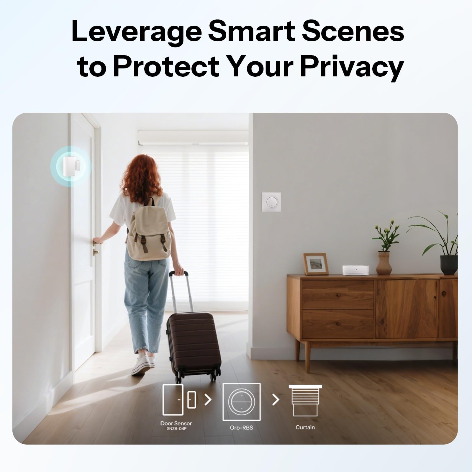SONOFF Fusion, Interrupteur Intelligent Matter à Rideau Roulant, Orb-RBS(MINI-RBS-E), Wi-Fi 2,4GHz, Contrôle en Pourcentage, Minuterie et Voix, Compatible avec Alexa/Google/Home Assistant, Nécessite
