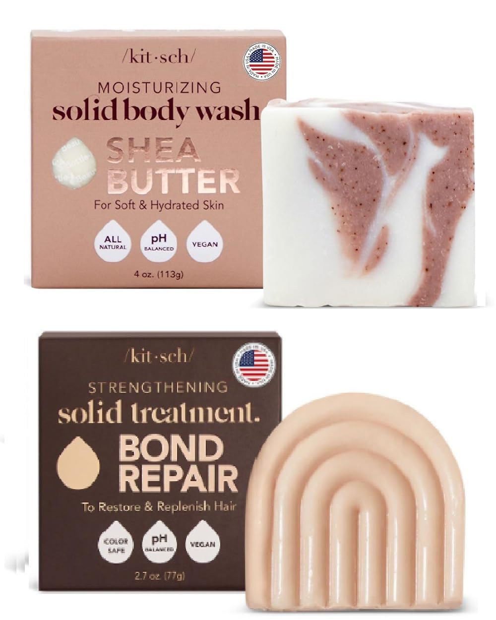 Kitsch Shea Butter Body Wash Bar & Strengthening Bond Repair Solid Treatment with Discount