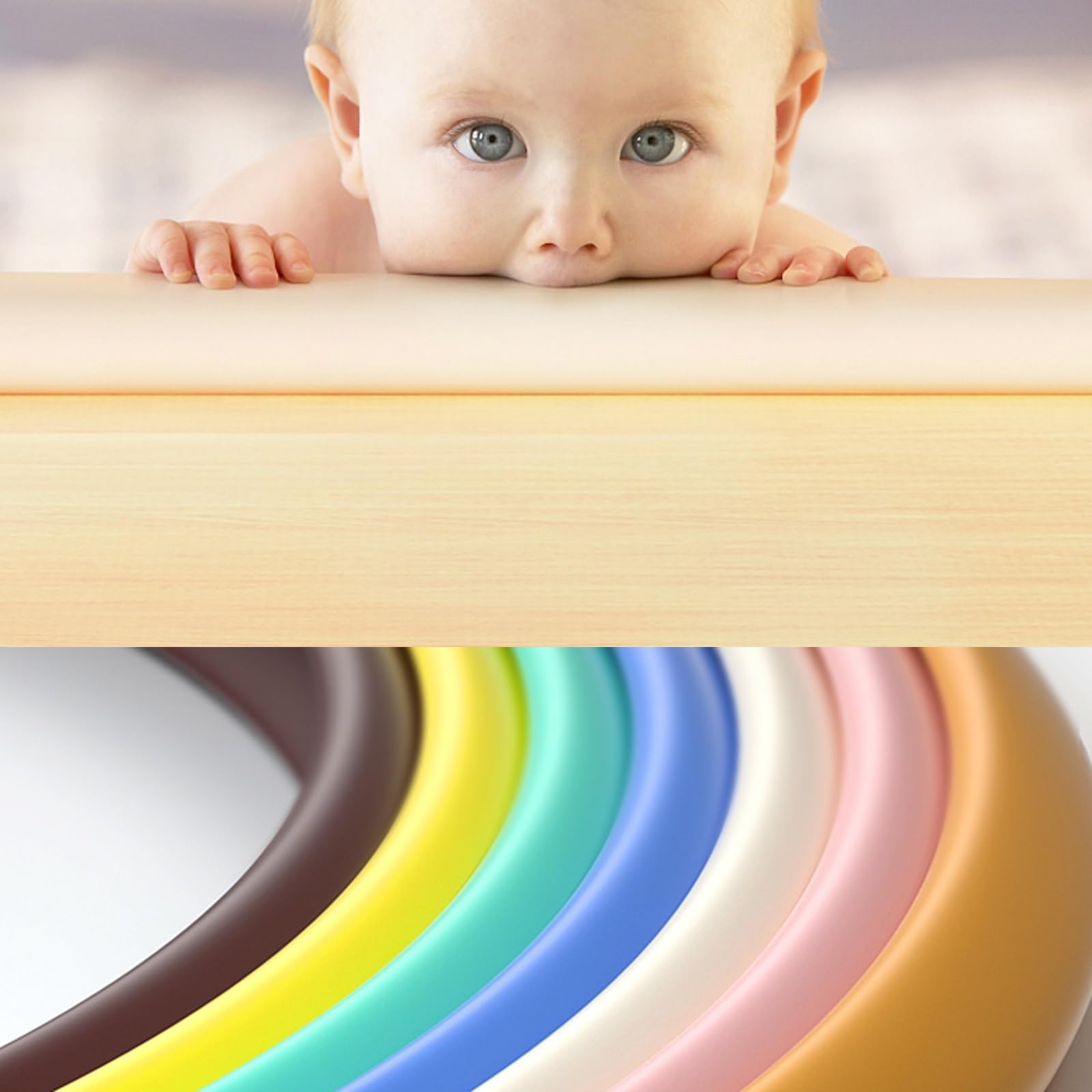 Protector De Bordes De Esquina: Juego De Protección Infantil, Protectores De Bordes Afilados Y Protectores De Seguridad For Muebles, Mesas, Chimeneas Y Encimeras, De Alta Densidad(Beige,12M)