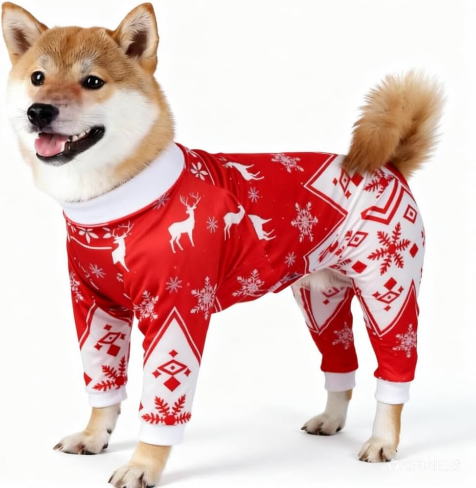 Xqpetlihai Dog Onesie Surgery Recovery Suit for Medium Large Dogs Recovery Shirt for Abdominal Wounds or Skin Diseases Bodysuit Dogs Pajamas (L,C)