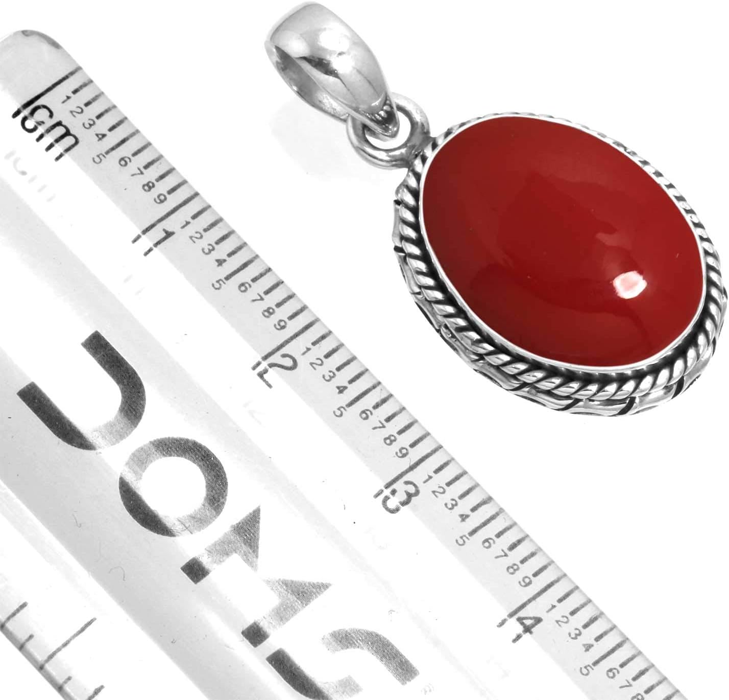 Chunky Natural Gemstone Pendant Necklace For Women Carnelian, Garnet, Lapis, Onyx Oval Boho Genuine 925 Sterling Silver Handmade Jewelry