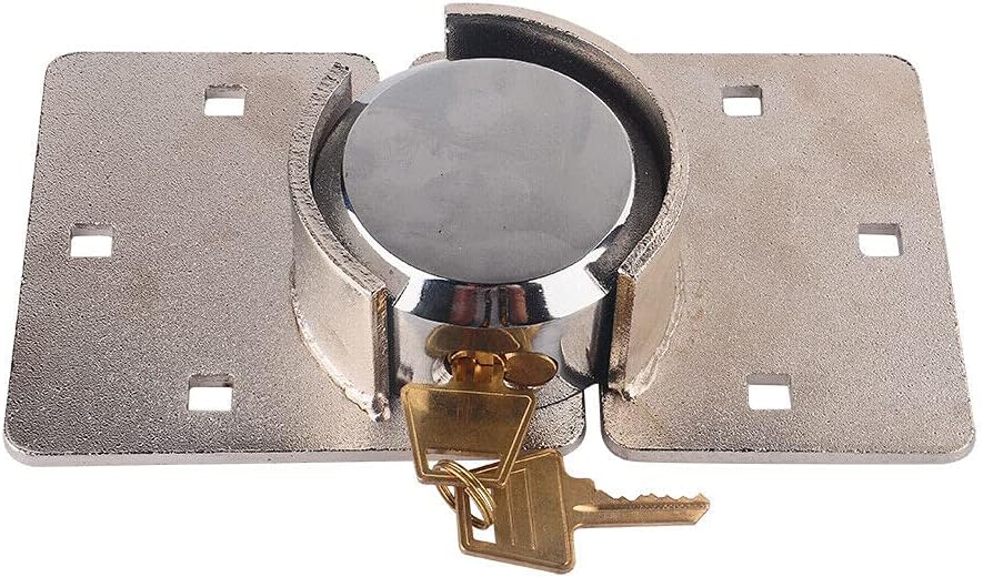 osea 2 Pack Van Door Padlock Heavy Duty Solid Steel Hasp 73MM Garage Shed Door Lock Security Padlock Nut with 4 Keys for Trucks, Gates, Vans and Vending Machines (A)