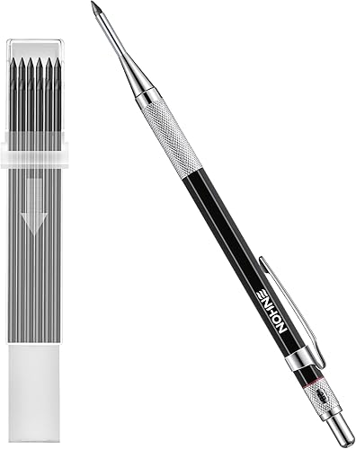 Enhon Juego de lápices de carpintero de 0.079in con 12 repuestos de marcadores y sacapuntas, lápiz de carpintero mecánico, herramienta de marcado de