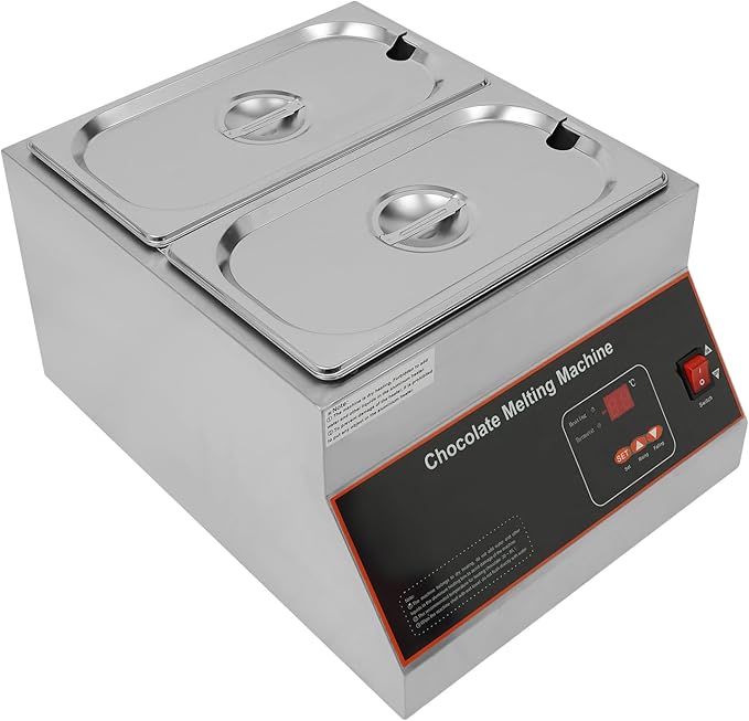 Máquina para fundir chocolate, 26.46 lb, control de temperatura 0-95°C, 500W, 2 tanques miniatura 5