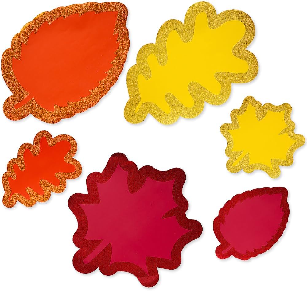 Fun Express Fall Leaf Cutouts with Glitter - 6 Pc