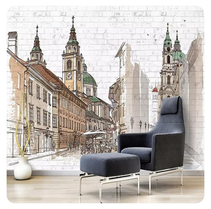 Papier peint photo briques pour une ambiance loft de café urbain