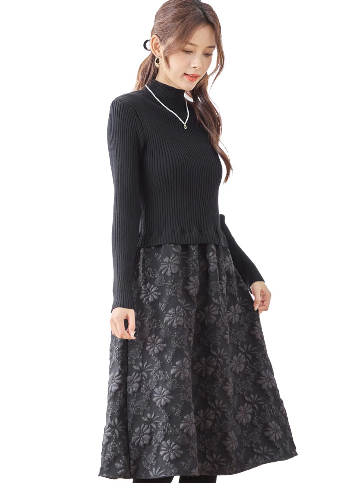 Amazon.co.jp: [モードアラカルト] ワンピース レディース 長袖