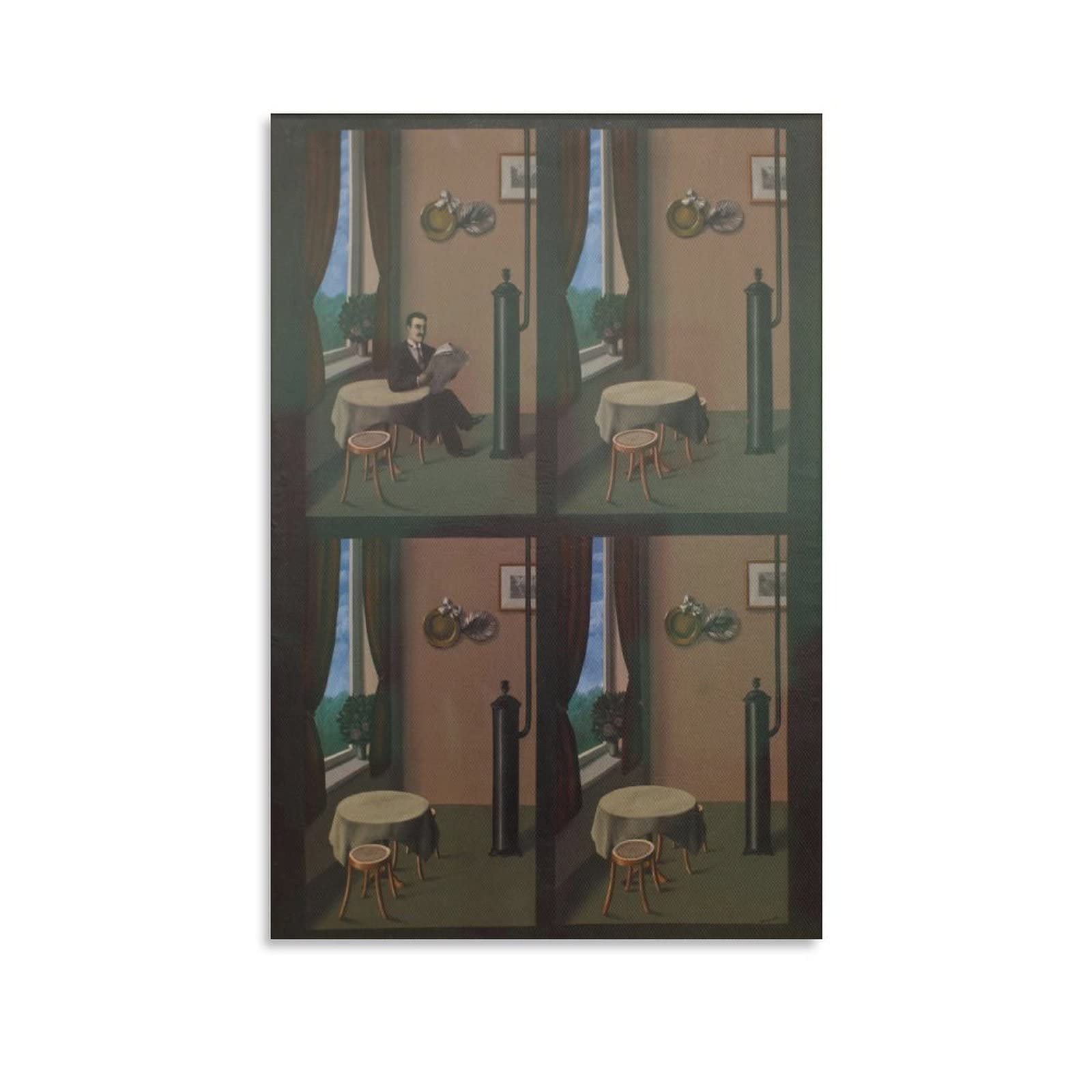 Rene Magritte Artwork The Man with The Newspaper Wall Art Poster Gifts Bedroom Home Decor Picture Canvas Painting Posters 20x30inch(50x75cm)