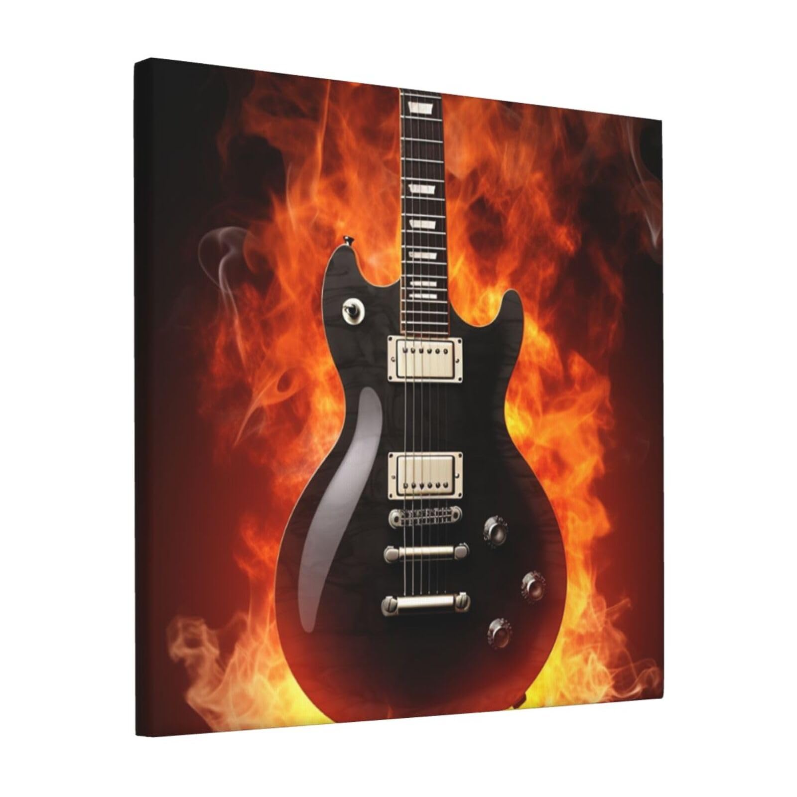 FodPand Rock Guitar Canvas Wall Art for Living Room Wall Decor 12"x12" Modern Artwork Painting Pictures Hanging Canvas Prints Aesthetic Wall Art for Bedroom Bathroom Office Wallart Decor