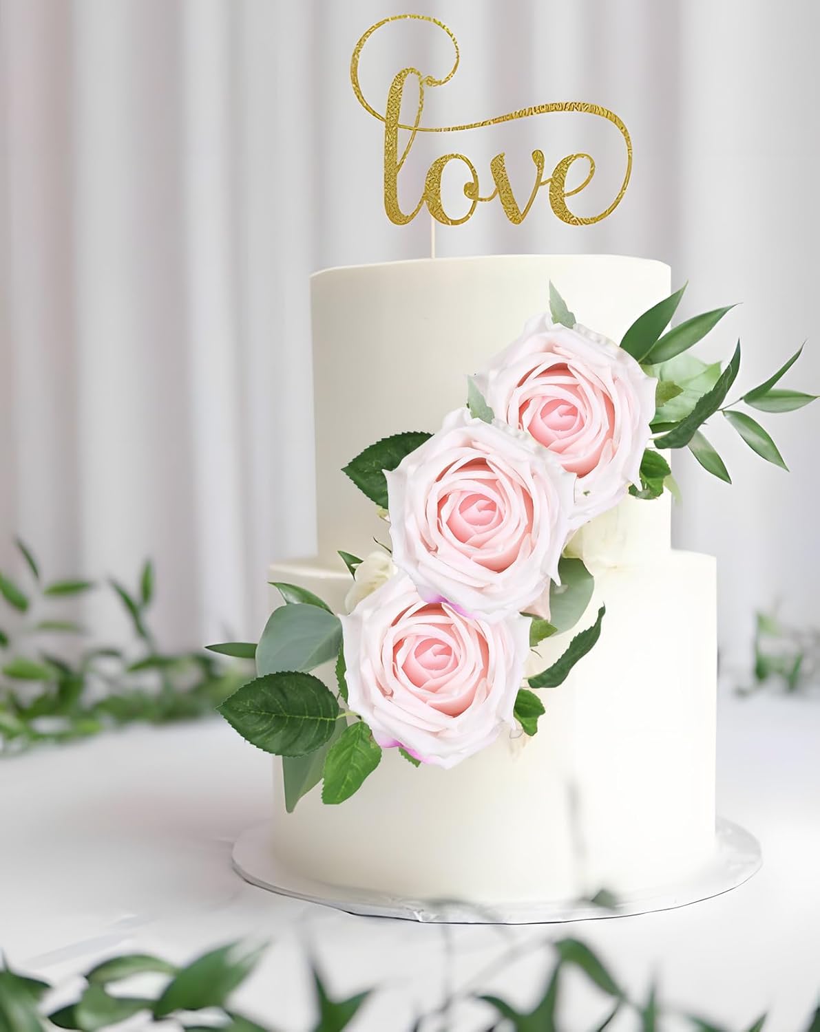 IPOPU Light Pink 5 Pcs Real Touch Flowers Home Decor Latex Roses Artificial Flowers 17.71” for Party Wedding Table Centerpiece Vase Arrangement Living Room Bathroom Decoration(Light Pink) - Image 6