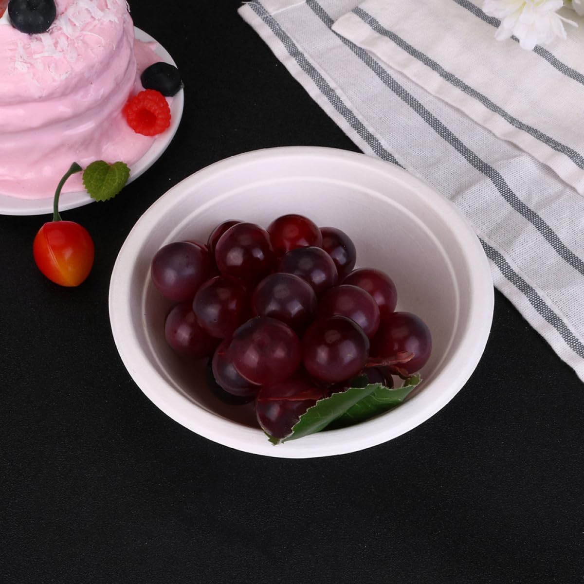 Alipis 100pcs Biodegradable Paper Pulp Soup Bowls 500ml Disposable Food Bowls for Camping, Takeaway, and Home Use