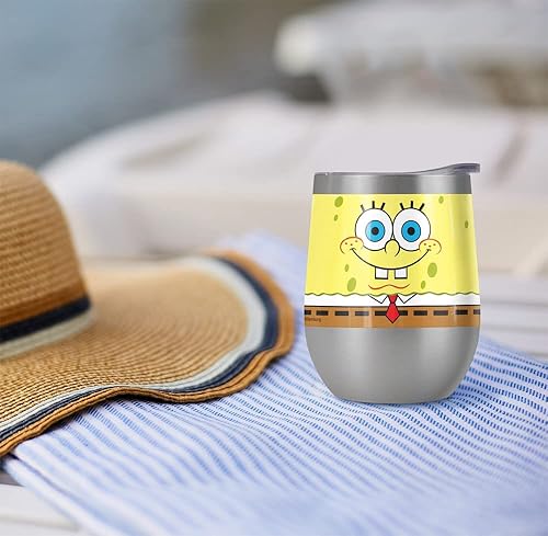 Miniatura 4 de Spongebob - Vaso oficial de doble cara con logotipo de doble cara, 12 onzas, taza de viaje de acero inoxidable, vaso de lago, aislado con tapa CARA