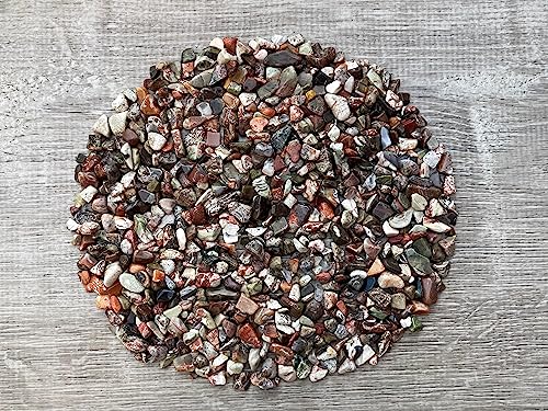 Image of 2 oz Lot Natural Semi Tumbled Gemstone Chips, Crushed Mini Crystals, Undrilled Crystal Chips (Ocean Jasper)