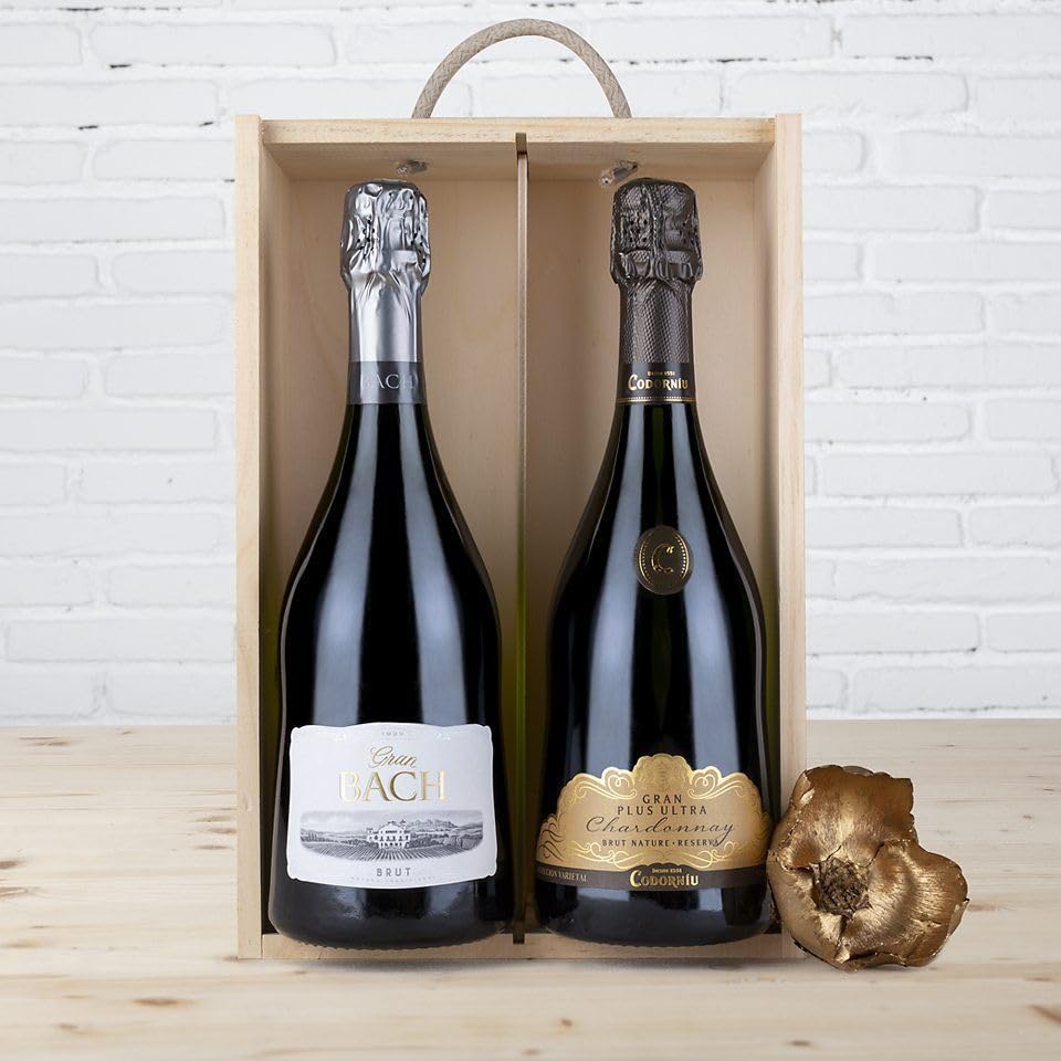 EUROLOTES Cava Codorníu Gran Plus Ultra y Gran Bach Brut, Estuche 2 Botellas