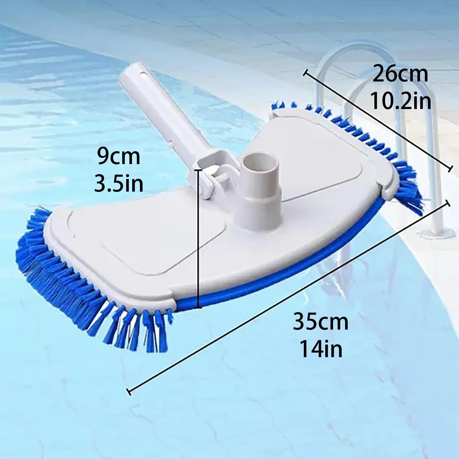 aspirateur Piscine Tête d'aspirateur pour Nettoyeur de Brosse, tête d'aspiration de Piscine, pièces d'outils de Nettoyage de Brosse, tête d'aspiration avec Brosse latérale Kit Piscine