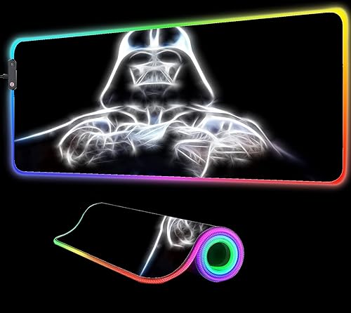 Mouse Pads RGB Anime Mouse Pad Gaming Computer Large Big Gamer Desk Led Mause Pad Backlit Keyboard Mice Mat 35.43 inch x15.74 inch x0.15 inch