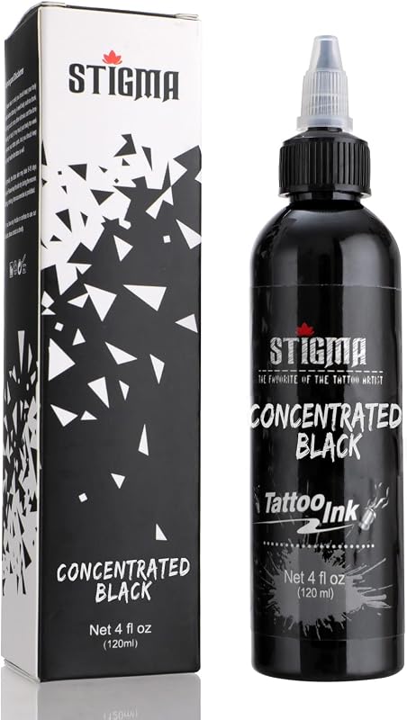 Tinta preta para tatuagem STIGMA para contorno, 120 mL