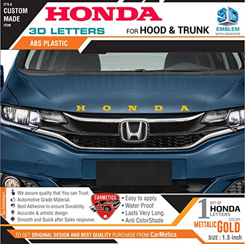 CarMetics Honda 3D Letters for Honda City Gold Color 1 Set - Car