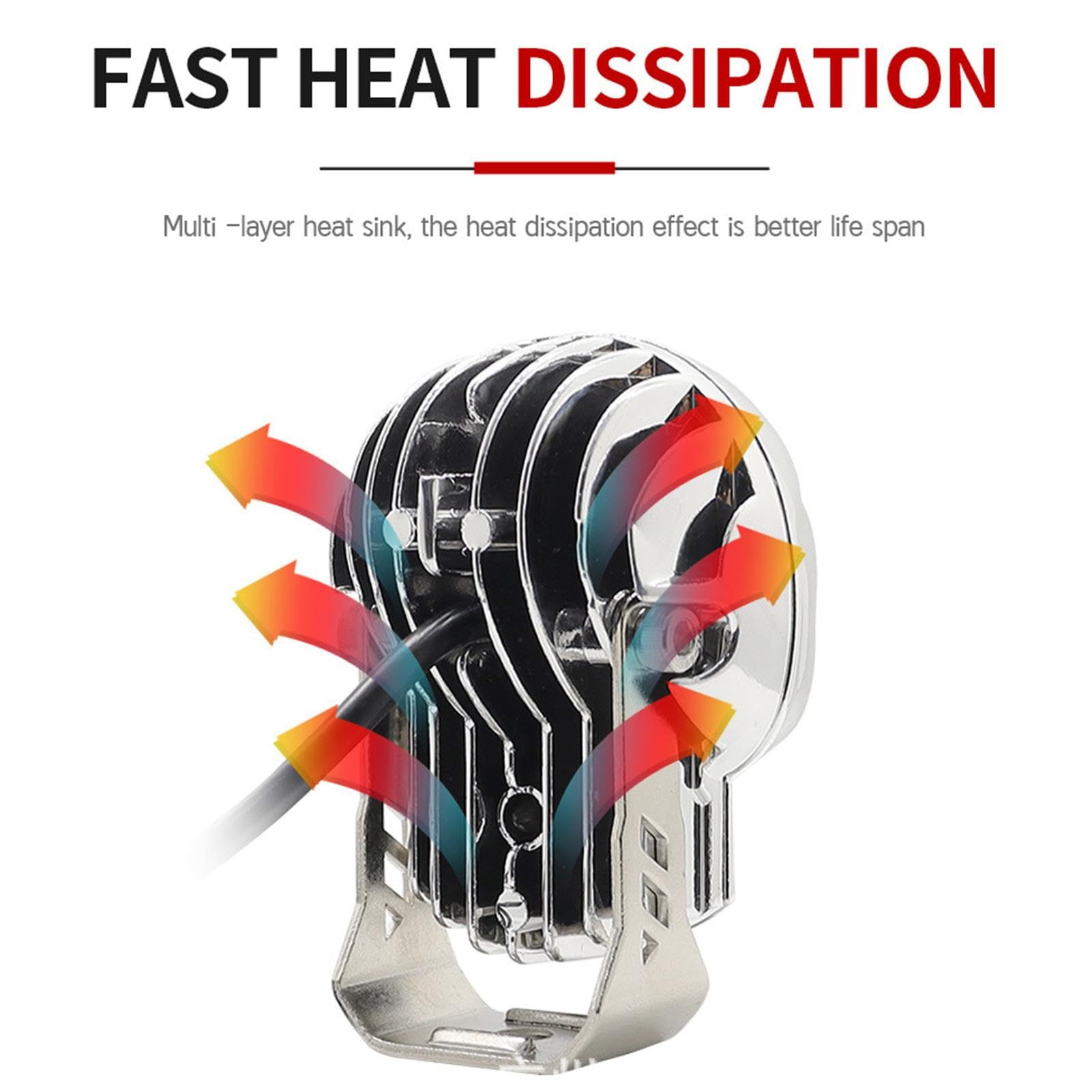 Feux iliaires Crâne De Moto | Lampes De Travail | Lampes Antibrouillard Pour Moto Skull | Phares iliaires En Forme De Crâne Pour Camion Tout-terrain, Chariot De Golf (noir, Argent)