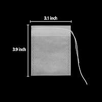 Vista 5 de Filtro de té, bolsas de té, bolsas de té para té de hojas sueltas, 100 unidades, 4 pulgadas x 3.2 pulgadas, color blanco