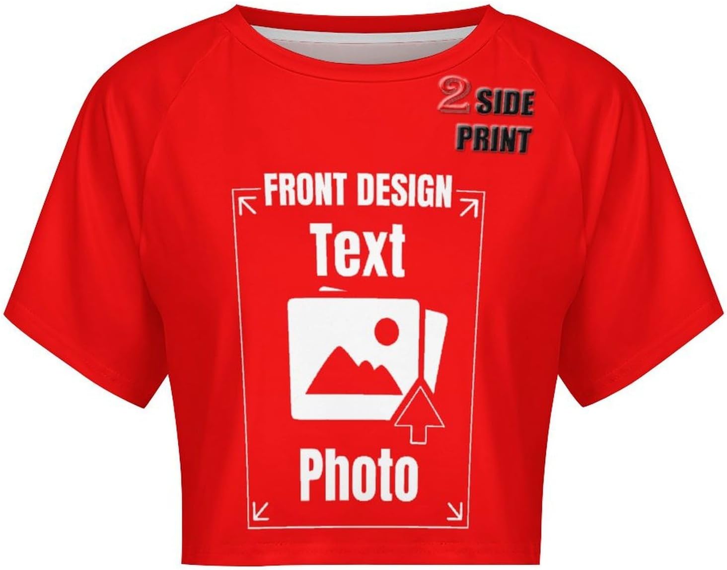Custom Crop Tops for Women Personalized Crop Tops with Logo Text Picture Short Sleeve Crop T Shirt Print Front and Back - Image 5