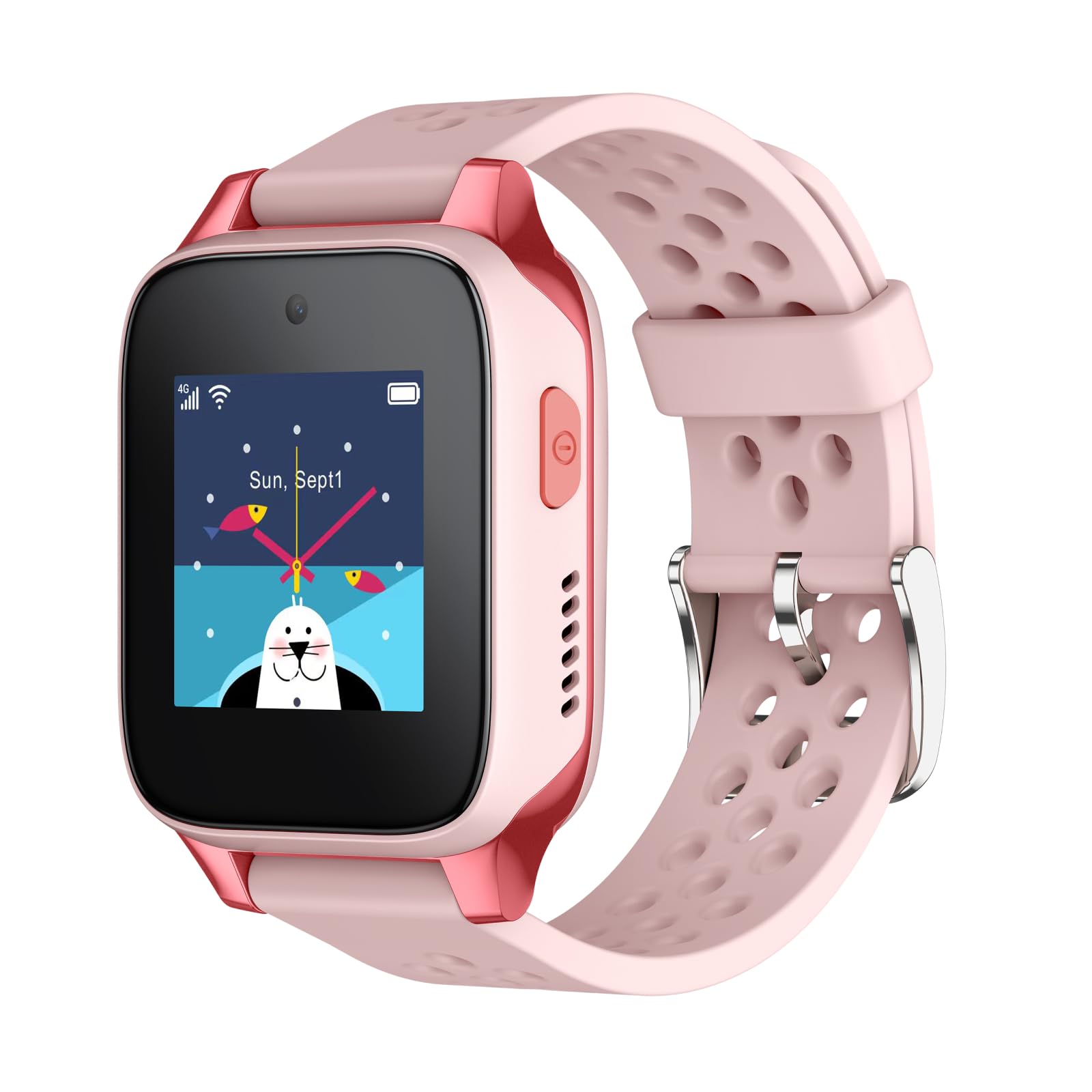 TCL MOVETIME MT46 - Smartwatch per bambini 4G, con Tracking GPS, Pulsante SOS, Fotocamera da 2MP, Fitness Tracking e Temi personalizzati, rosa