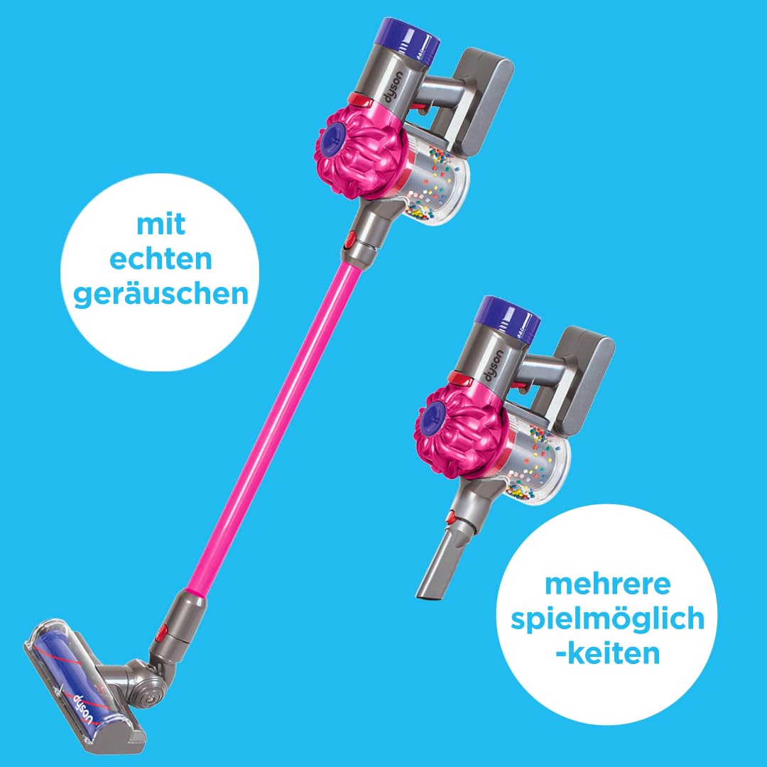 Casdon Dyson kabelloser Staubsauger | Interaktiver & offiziell lizenzierter Dyson Spielzeugstaubsauger für Kinder ab 3 Jahren | Realistischer Rollenspielspaß!