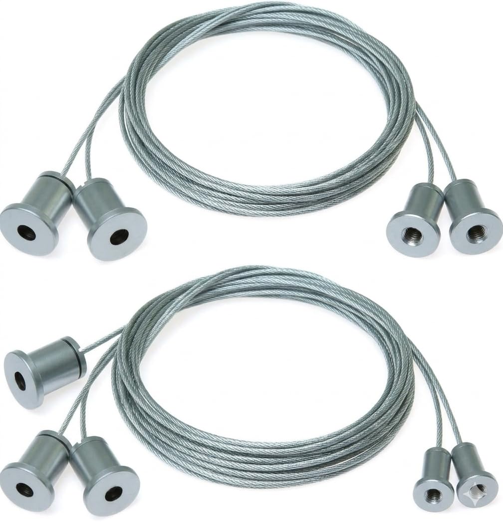 A. Y .S Heavy Duty LED Panel Hanging Suspension Kit | 1.5 Meter Steel Wire Rope with Mounting Accessories | Pack of 2 Sets for Ceiling Mount Surface Panels-image-3