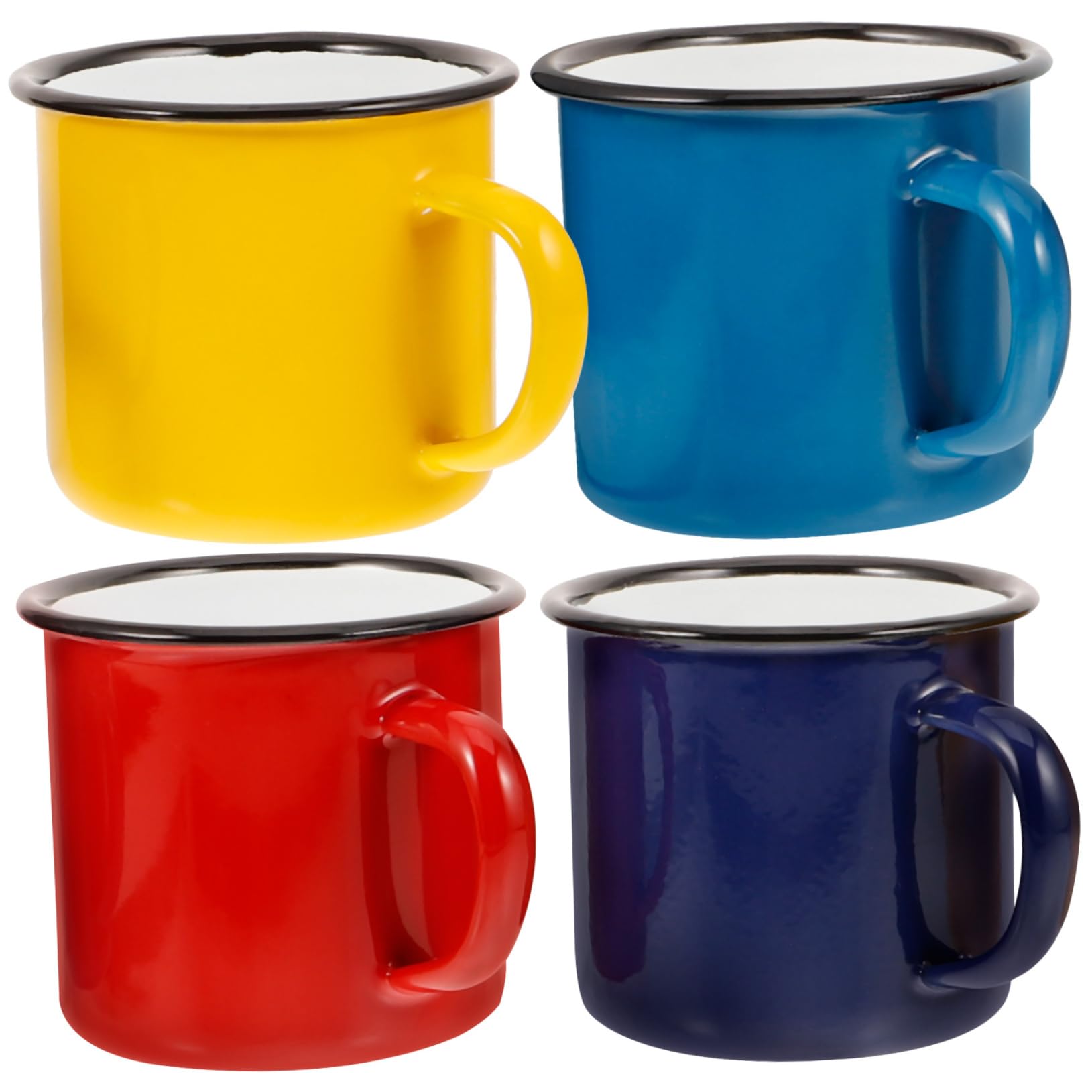 BESPORTBLE Juego de 4 Tazas Esmaltadas de 350ml para Café y Té