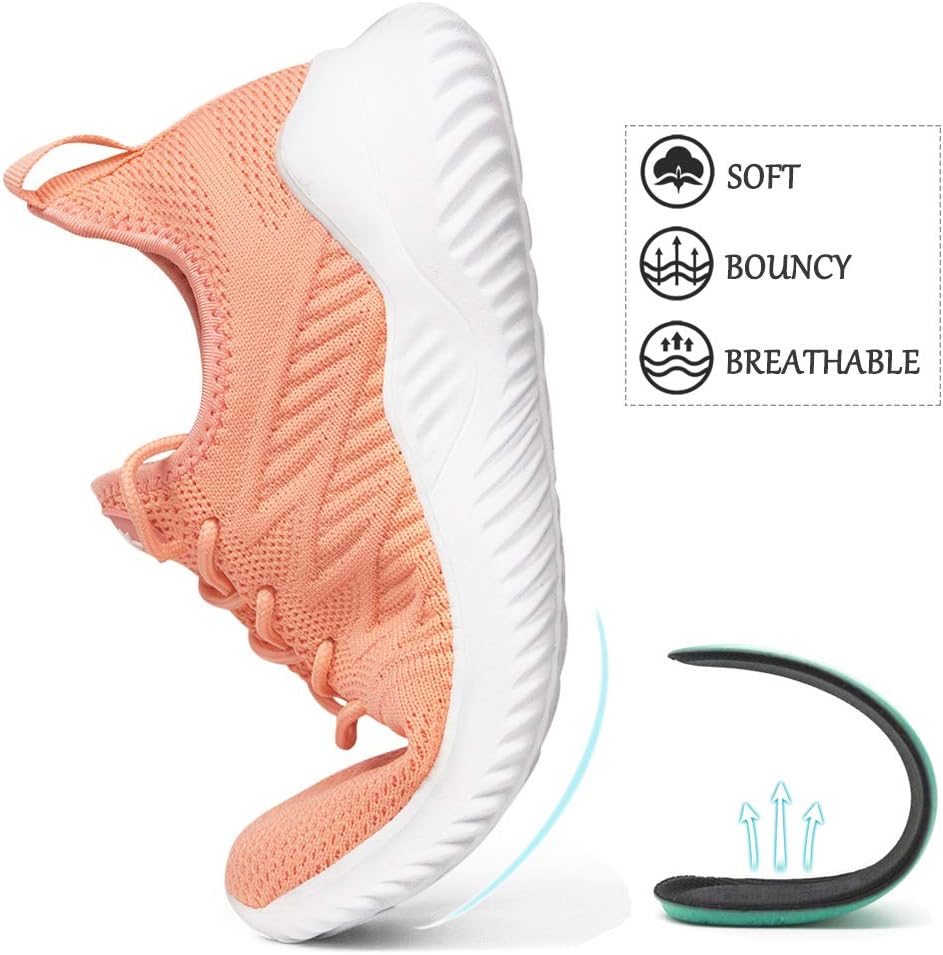 Akk Womens Walking Tennis Shoes - Slip On Memory Foam Lightweight Casual Sneakers for Gym Work Travel Workout - Image 4