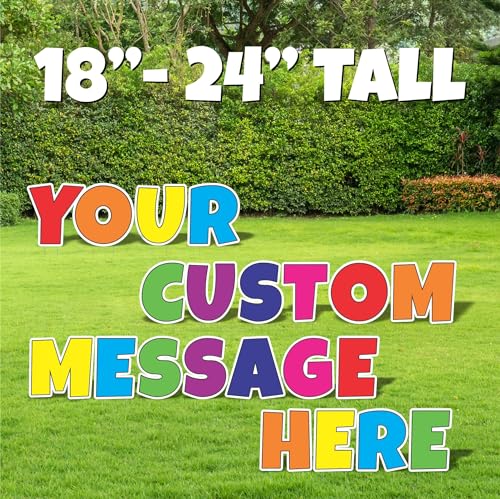 Custom Letter Yard Sign-Build Your Own Sign-Lawn Letter Sign-Birthday-Graduation-Wedding-Engagement-Retirement-Back to School- 18- 24 Tall (Colormix)