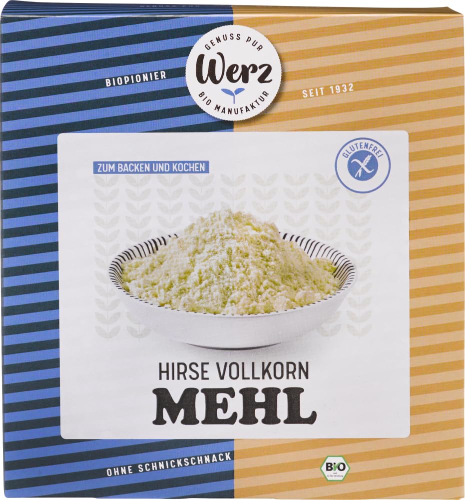 Werz Bio Hirse Vollkorn Mehl, glutenfrei (6 x 1000 gr)