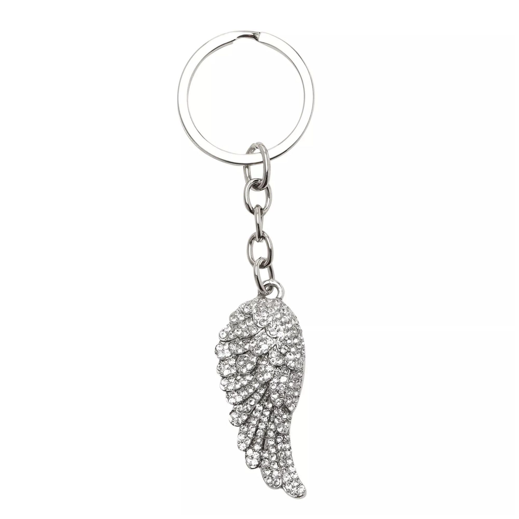 Widdop and Co Angel Keyring - Bejewelled Crystal Wing Design - Sophia Collection - Sentimental Charm Accessory for Bags - Ideal for Daughter, Granddaughter, Sister or Friend