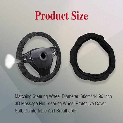 Miniatura 2 de HAOBO Funda universal para volante de automóvil de 15 pulgadas, microfibra transpirable, antideslizante, cálida en invierno y fresca en verano,