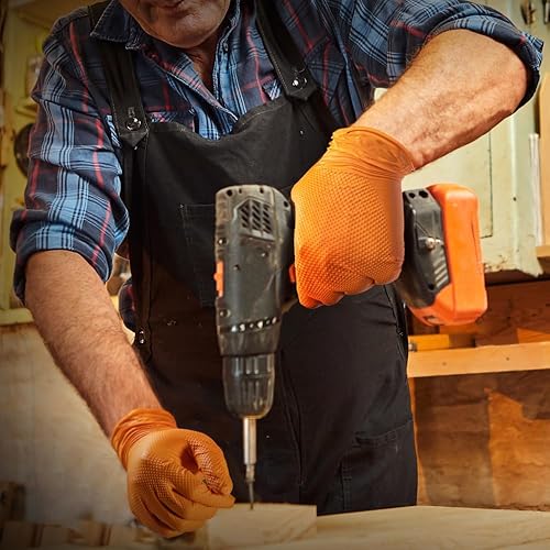 Miniatura 8 de ANBOSON Guantes de nitrilo guantes de 8 mil guantes de textura de diamante sin látex sin polvo guantes mecánicos para industriales