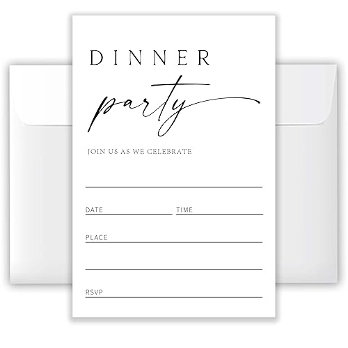 4x6 ‘Dinner Party’ Invitations (20 Cards + 20 Envelopes) -