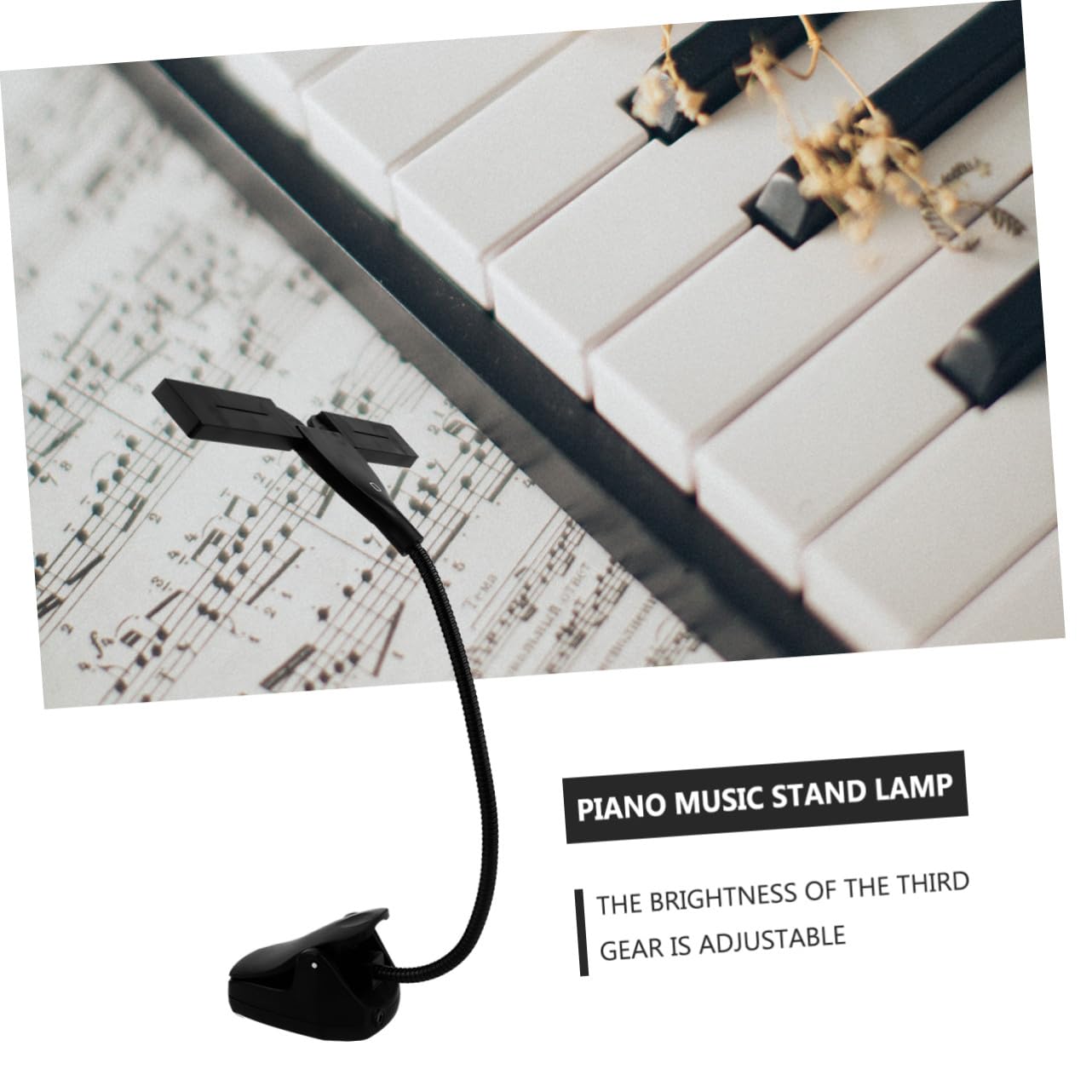 ERINGOGO Lampe Led Tactile Pour Pupitre De Piano, Réglable, Pince, Alimentation Usb, Couleur Noire, Lumière Douce Protectrice Des Yeux, Pour Éclairage De Partitions Et Pratique Musique