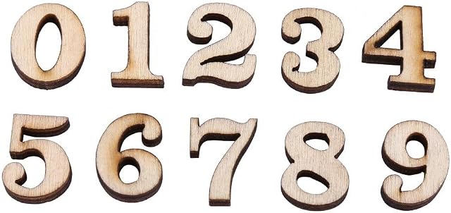 200Pcs Small Wooden Numbers for DIY Craft Numbers 0-9 Home Decor Kids Early Educational Learning Kits Games(Numbers)