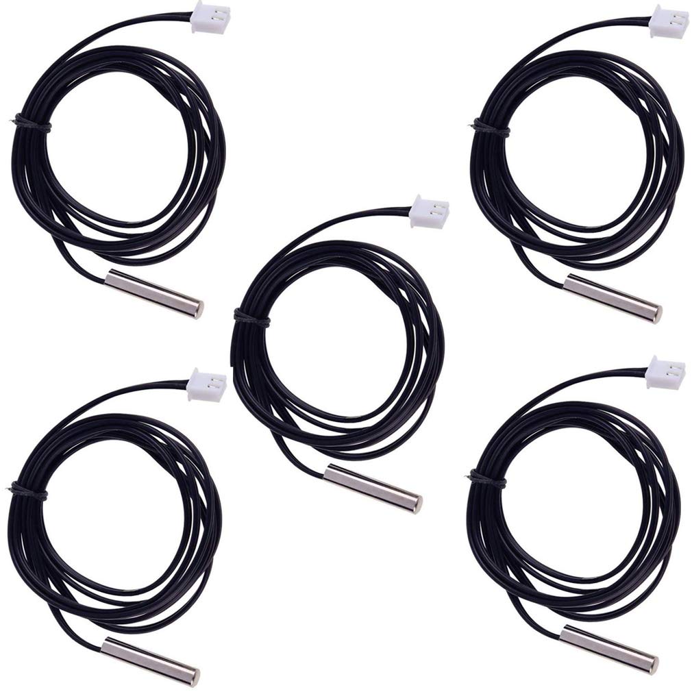 Hailege 5pcs NTC Temperature Sensor 100K 1 NTC B3950 Waterproof Probe Thermistor Accuracy