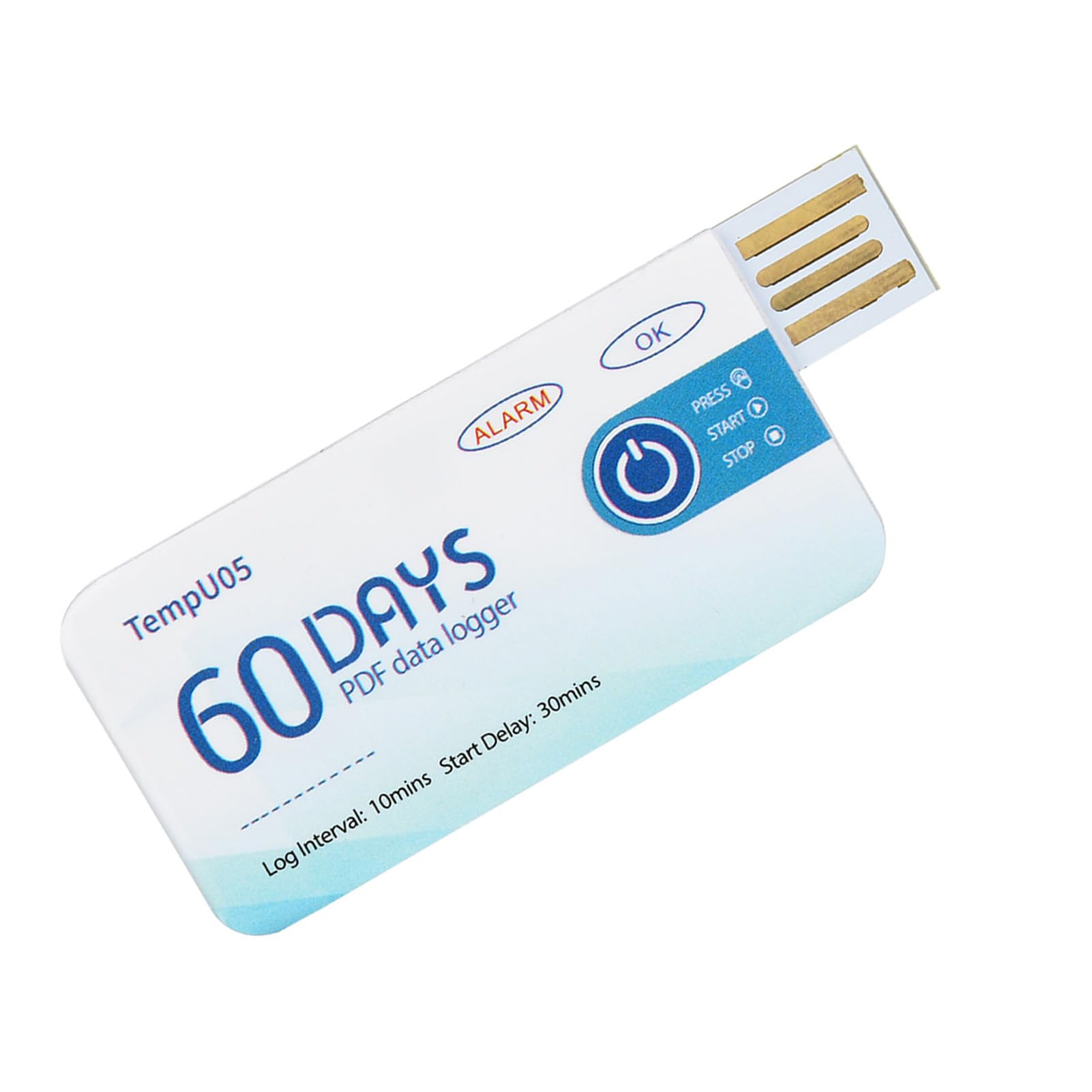 Registrador de Datos de Temperatura USB de 30 Piezas Registrador de Temperatura Desechable con Informe en PDF