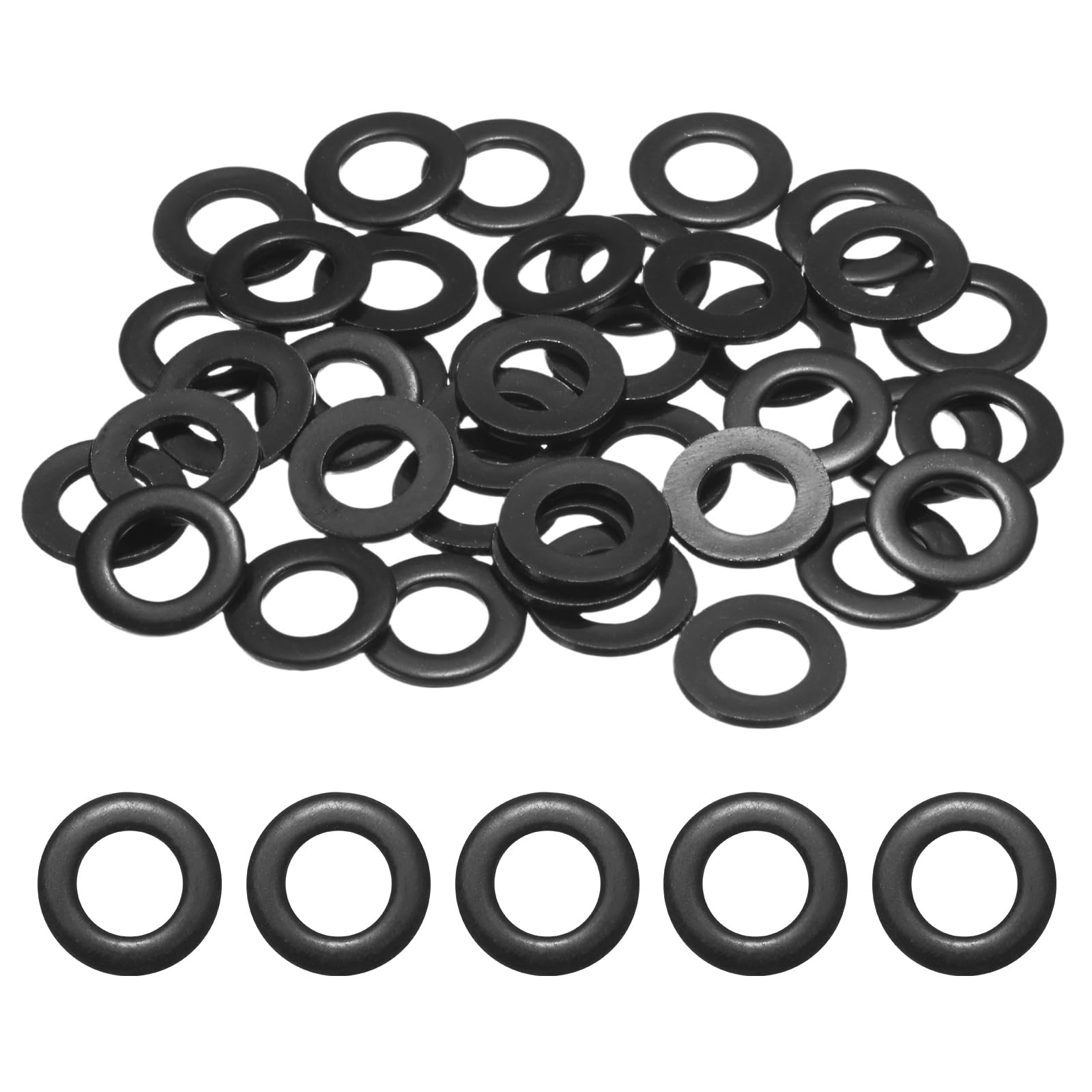 M METERXITY 50-Pack M8 Flat Washers 16mm OD Black Galvanized