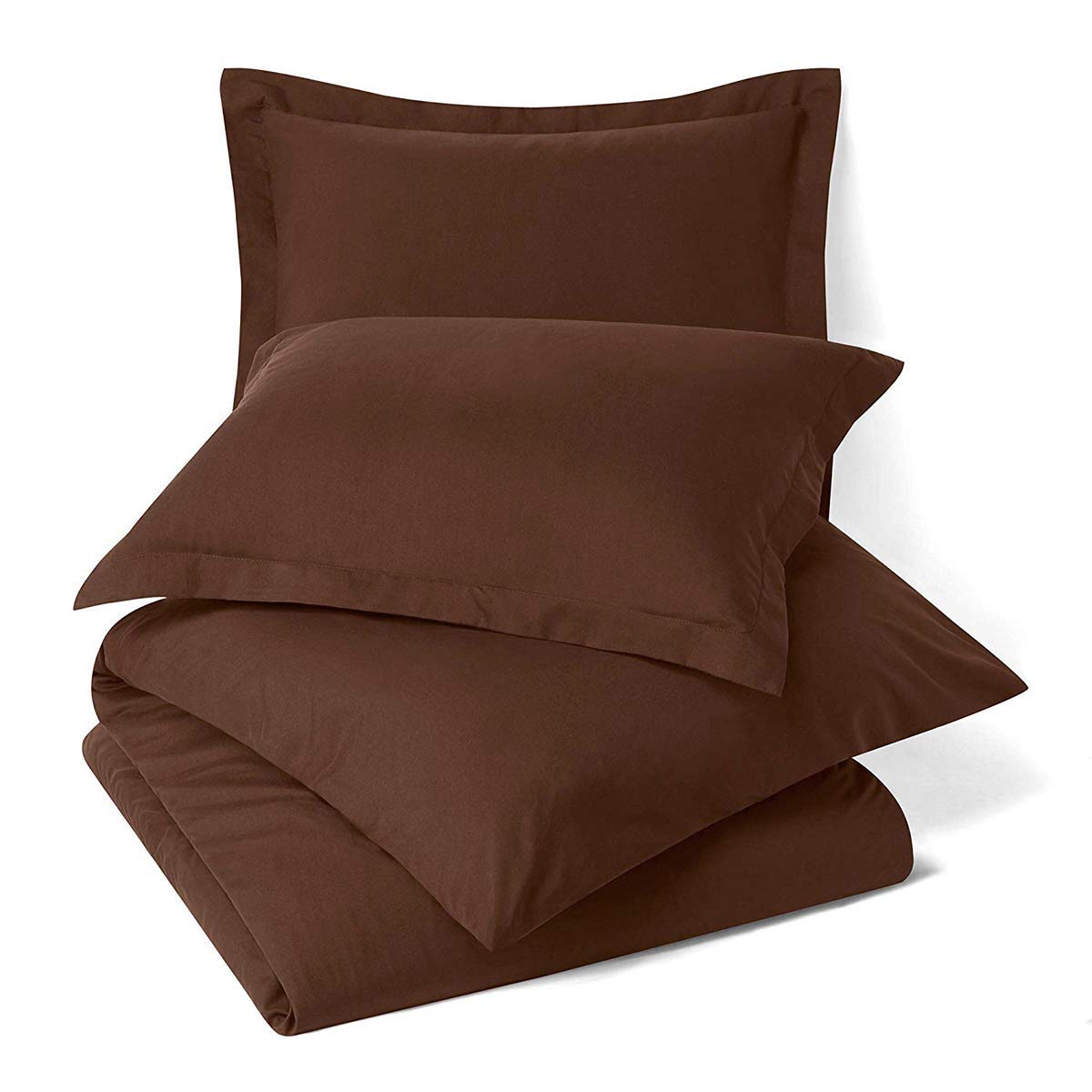 Solid Color Egyptian Cotton 3-PCs Duvet Cover Set With Cornor Ties Zipper Closure Luxury Bedding Set High Thread Count Long Staple Sateen Weave Silky Soft Breathable ( Oversized King, Chocolate )