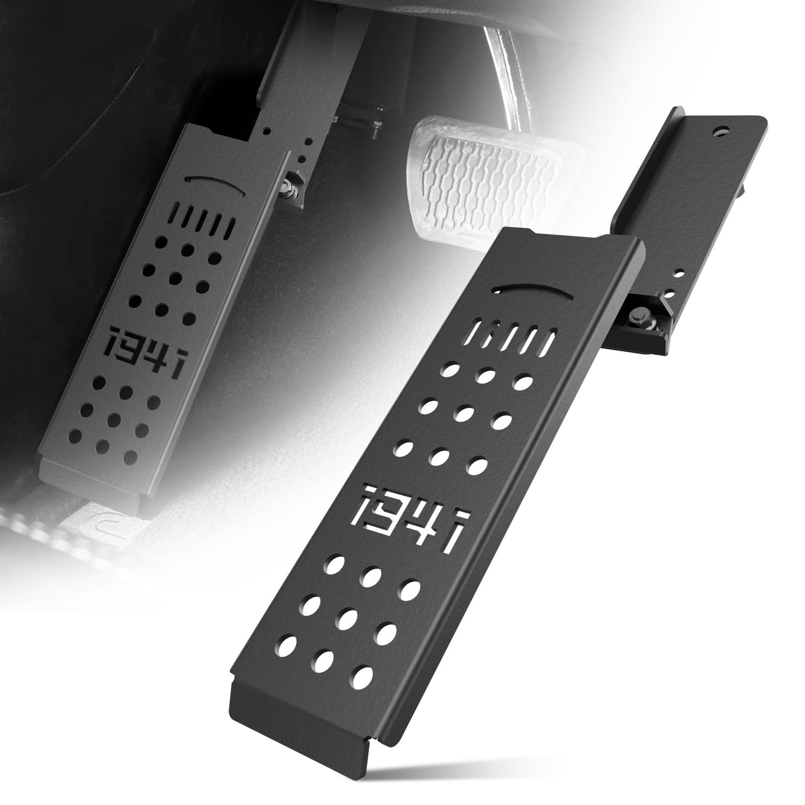 Steel Driver Side Dead Pedal Left Side Foot Rest Kick Panel Compatible with 2018 2019 2020 2021 2022 2023 2024 2025 2026 Jeep Wrangler JL JLU 4XE & Gladiator JT, Black (Fits 4XE Model)