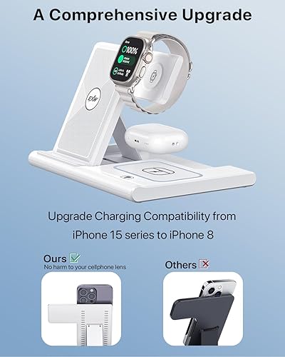 Miniatura 2 de Cargador inalámbrico, estación de carga inalámbrica 3 en 1 para múltiples dispositivos, soporte de carga inalámbrico para iPhone 15 14 13 12 11