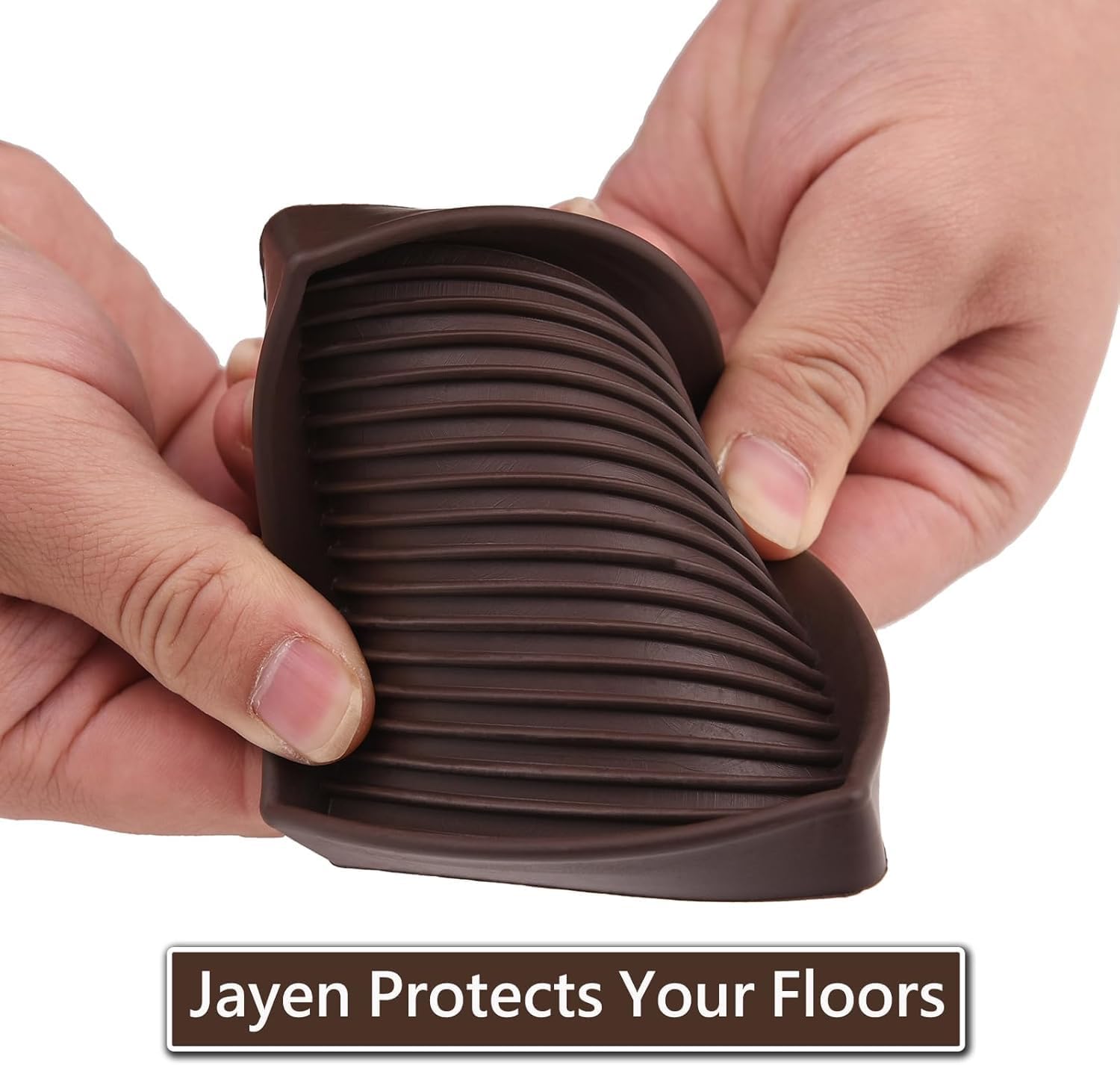2.5x2.5 Square Rubber Furniture Caster Cups, Anti-Sliding Furniture Pads Bed Stopper Floor Protectors with Grip - Protect Any Flooring