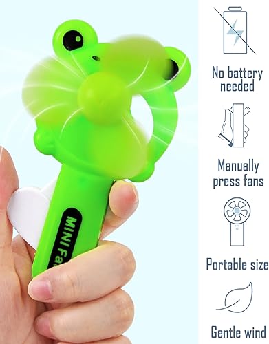 Miniatura 3 de Vileafy 20 recuerdos de fiesta de verano para niños a partir de 3 años, mini ventiladores de juguete para niños, no necesita batería, ventiladores
