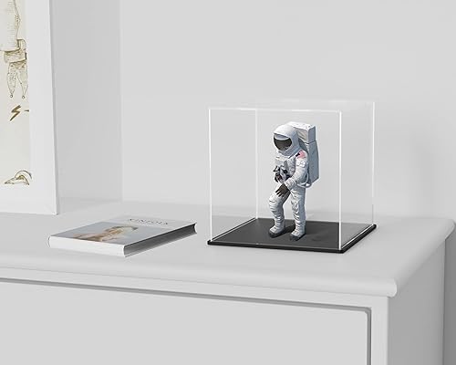 Miniatura 3 de Vitrina con base acrílica negra para coleccionables, caja con tapa, bonito soporte para figuras de acción 5 x 5 x 5 pulgadas