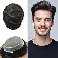 Vista 59 de Pieza de cabello humano real para hombre, sistema de reemplazo de unidades de cabello para hombres, piezas de cabello duradero, tupé para hombres