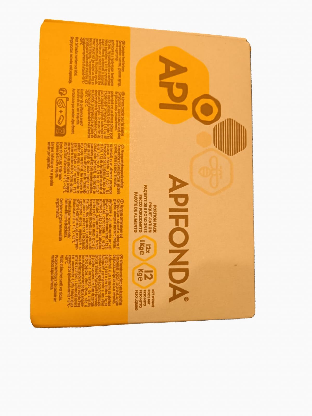 Bienenfutter, Futterteig; Apifonda Südzucker Bienenfutter 12x1kg Beutel im Karton - Futterteig Bienen -Imkereibedarf - Bienenfuttersirup - Bienenfutterteig